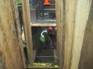 Making tunnel under stoop